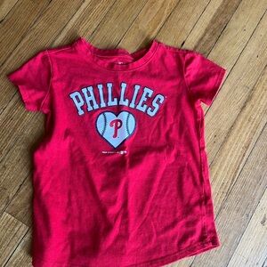 Girls Red Phillies Short Sleeve T-Shirt 4T